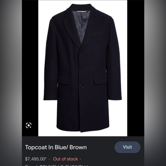 Brunello Cucinelli Mens Wool Cashmere Nvy Coat Sz 48/M - Picture 13 of 13